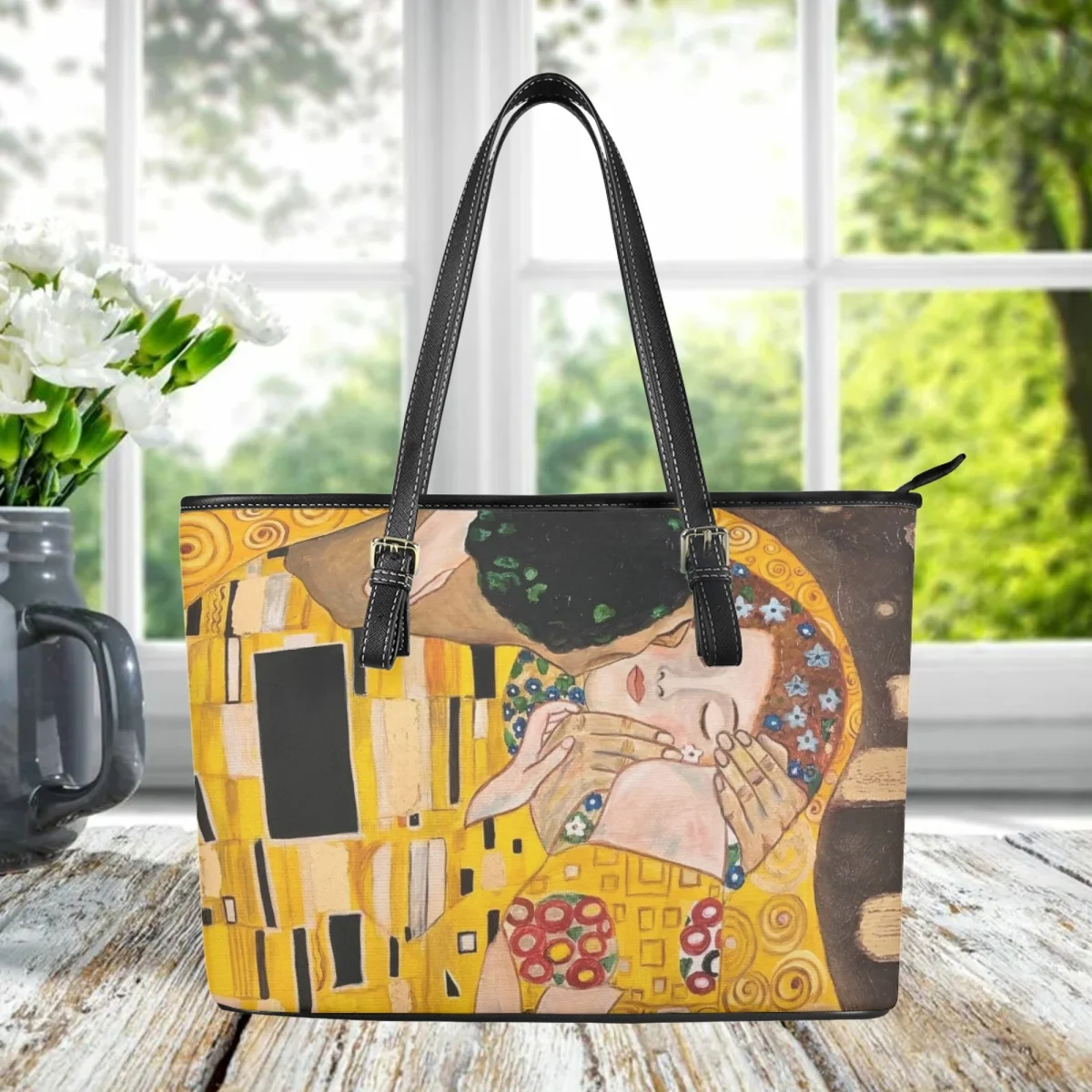 Gustav Klimt/Monet Fashion Ladies Handbag Oil Painting Kiss/Waterlily Luxury Design Party Clutch Daily Commuting Casual Totes