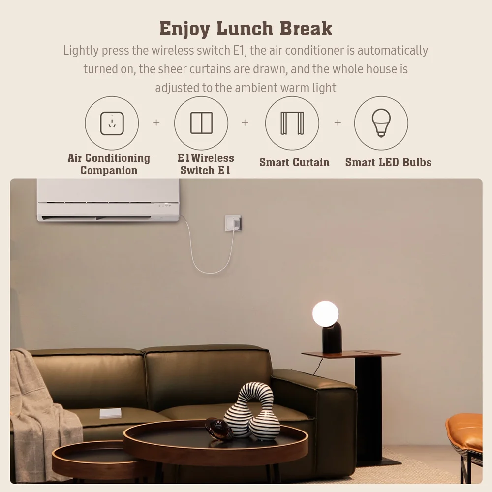 Aqara E1 Wireless Switch Zigbee Smart Wall Switch Smart Dual Control One Key Control Extreme Single-click Mode 2 Years Long Batt