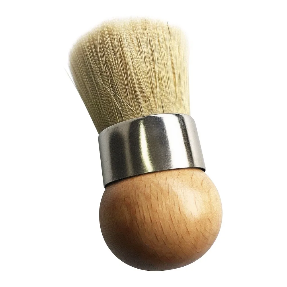 1pc Round Wax Brush Wooden Handle Painting Wax Brushes Upholstery And Stencil Natural Bristle Brush Painting Tool Hand Tools