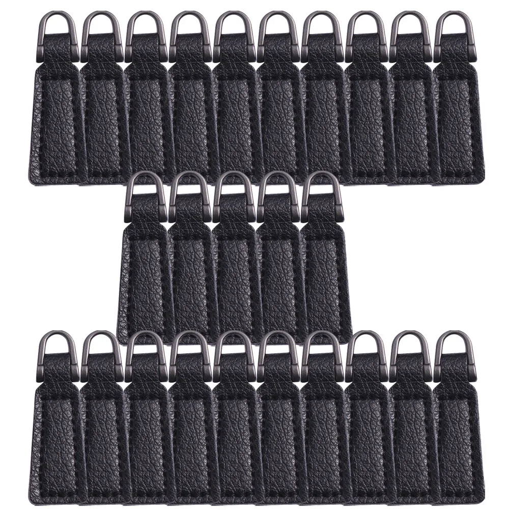 

25Pcs Bag Zipper Pull Tabs PU Durable Zipper Heads Replacement for Jackets Coats Backpacks Repair Pull Tabs