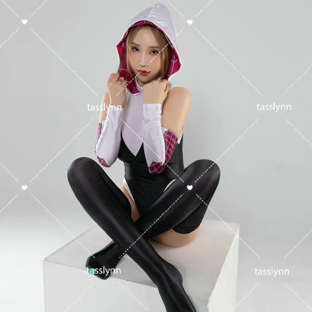 Pająk kostium dziewczęcy symbiotyczny Anime pająk Gewen Cosplay Sexy jad Gwen Stacy Cosplay kostiumy na Halloween Zentai garnitur