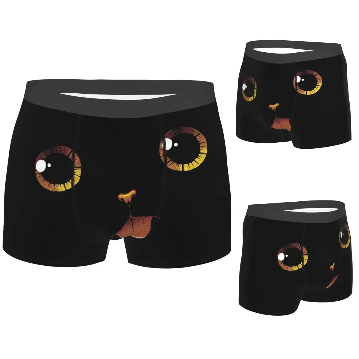 

Boxer Underpants Shorts Cute Black Cat Minimalist Tongue By Tobe Fonseca Panties Men Ventilate Underwear for Homme Man Gift