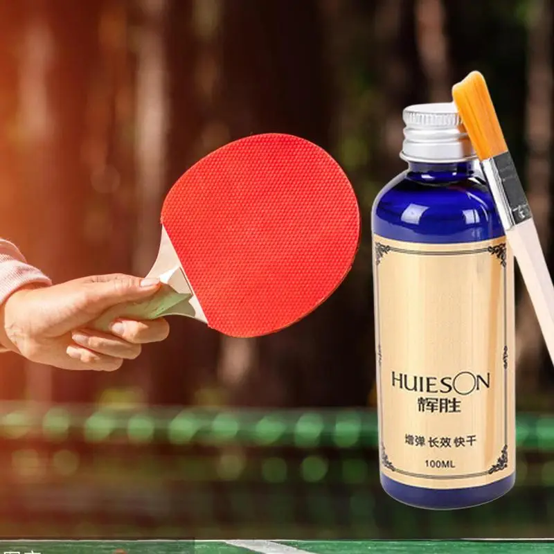 Professionele 100Ml Snelheid Vloeistof Super Met Speciale Borstel Pingpong Racket Rubbers Tafeltennis Lijm Voor Pingpong Accessoires