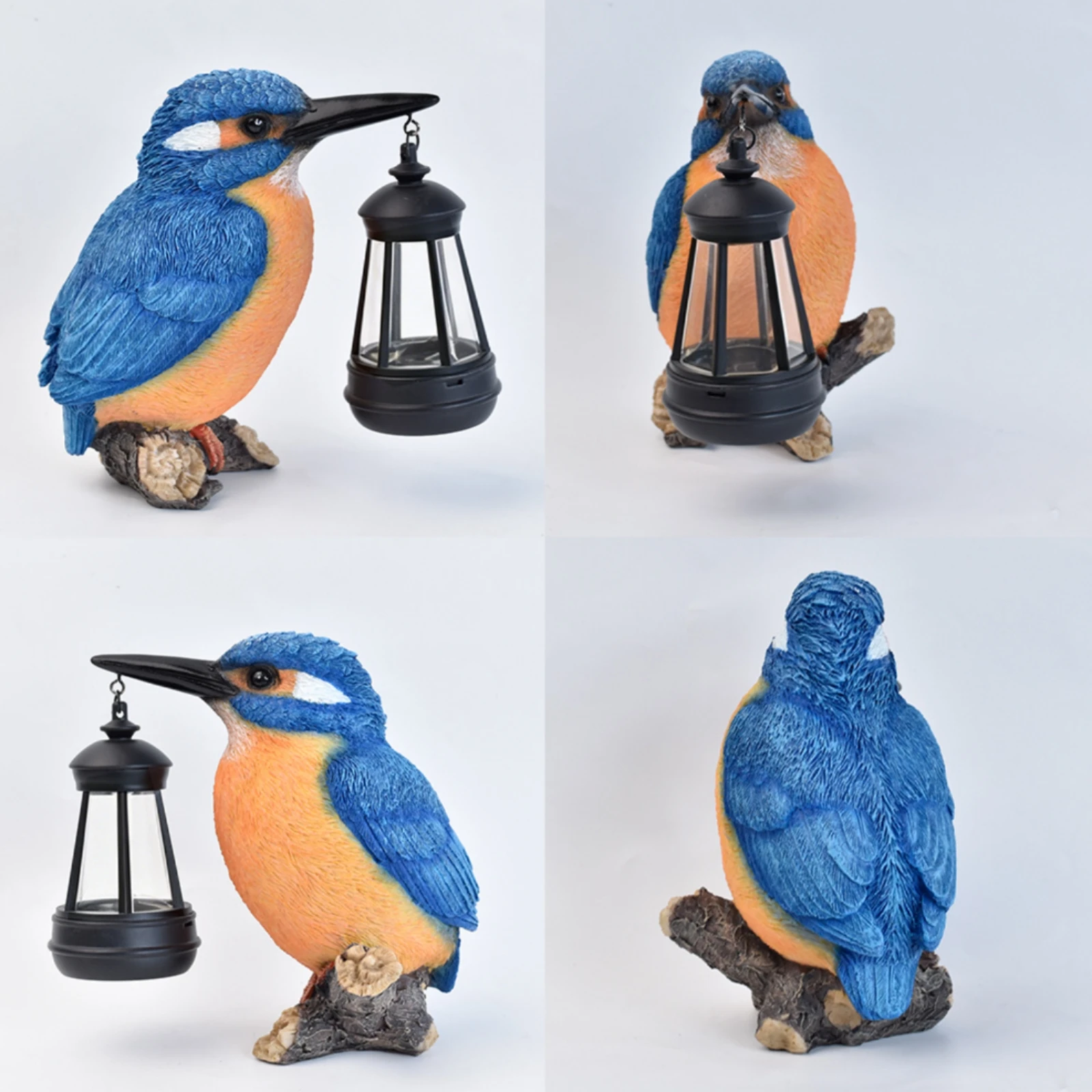 Solar Kingfisher Statue Resin Hanging Lantern Bird Bird Statue Light Realistic Design Outdoor Decor Weatherproof for Yard, Patio - view 5
