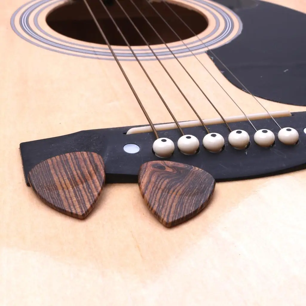 Wood Guitar Bass Plectrums Standard Shape Smooth Edges Different Sounds Durable Accessories for Acoustic Electric