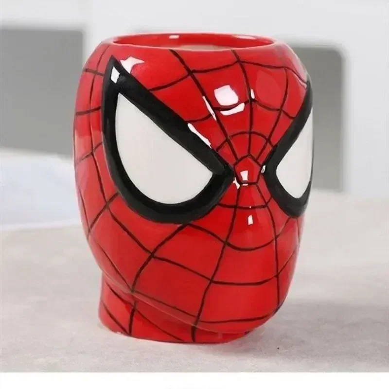 Marvel Superhero Spiderman Action Figure Water Cup Iron Man Cartoon Anime Model Ceramic Mug Large Capacity Coffee Cup Gift