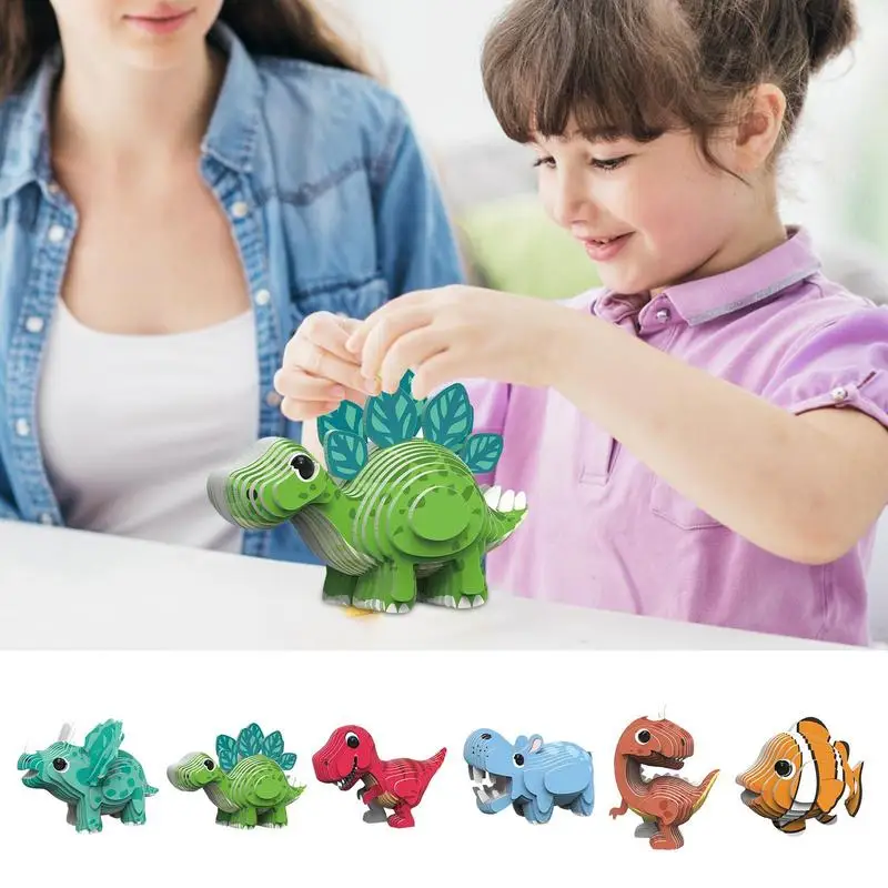 

Kids 3D Puzzles Montessori Teaching Animal Jigsaw sets Engaging Learning Puzzles Dinosaurs Design for kids toys and games