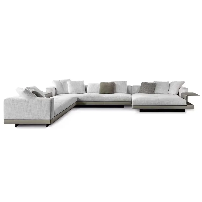 light luxury modern  corner sofa villa designer high-end cotton and linen fabric combination sofa