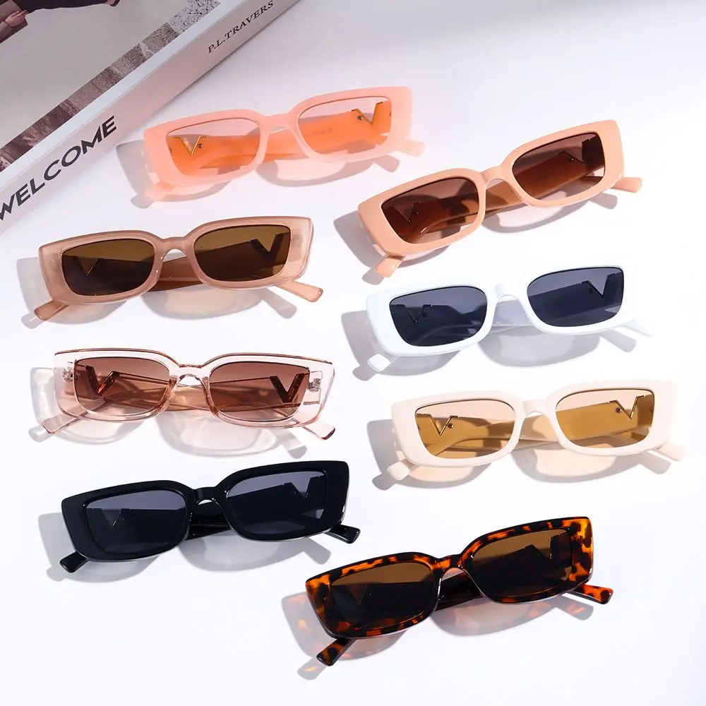 

Retro UV400 Protection with Metal Hinges Cat Eye Frame Sunglasses for Women Jelly Sunglasses V Sun Glasses