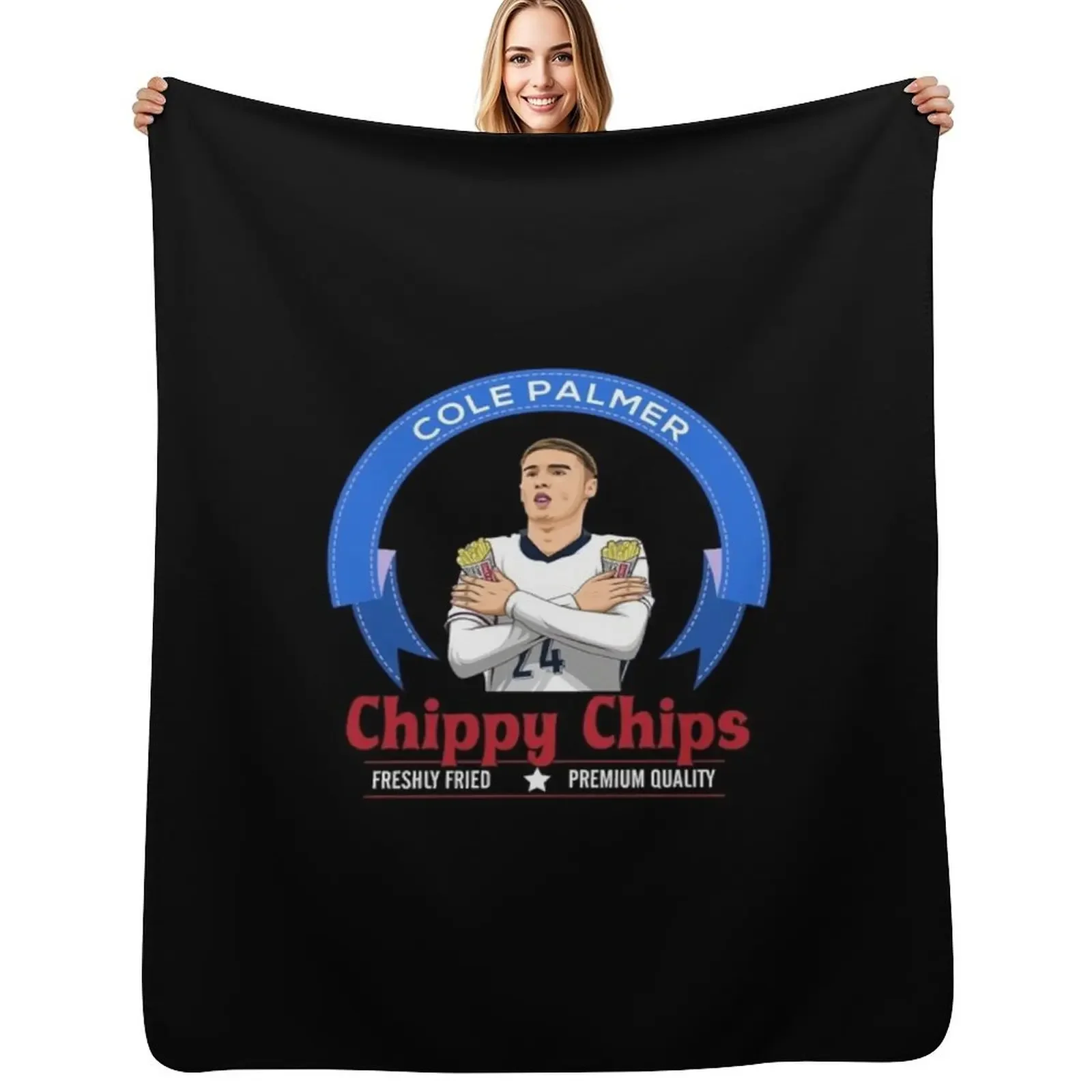

Cole Palmer Chippy Chips Funny Throw Blanket Luxury Designer Nap Giant Sofa Soft Beds Blanket