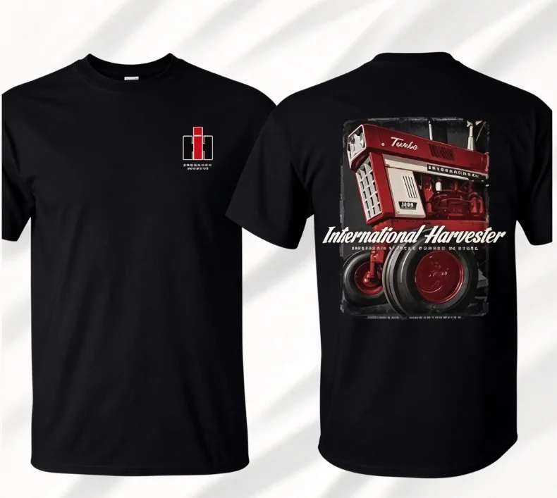 2026 new Dual‑Sided Vintage Tractor Graphic Print High‑Quality Comfort Loose Retro Short‑Sleeve Tee
