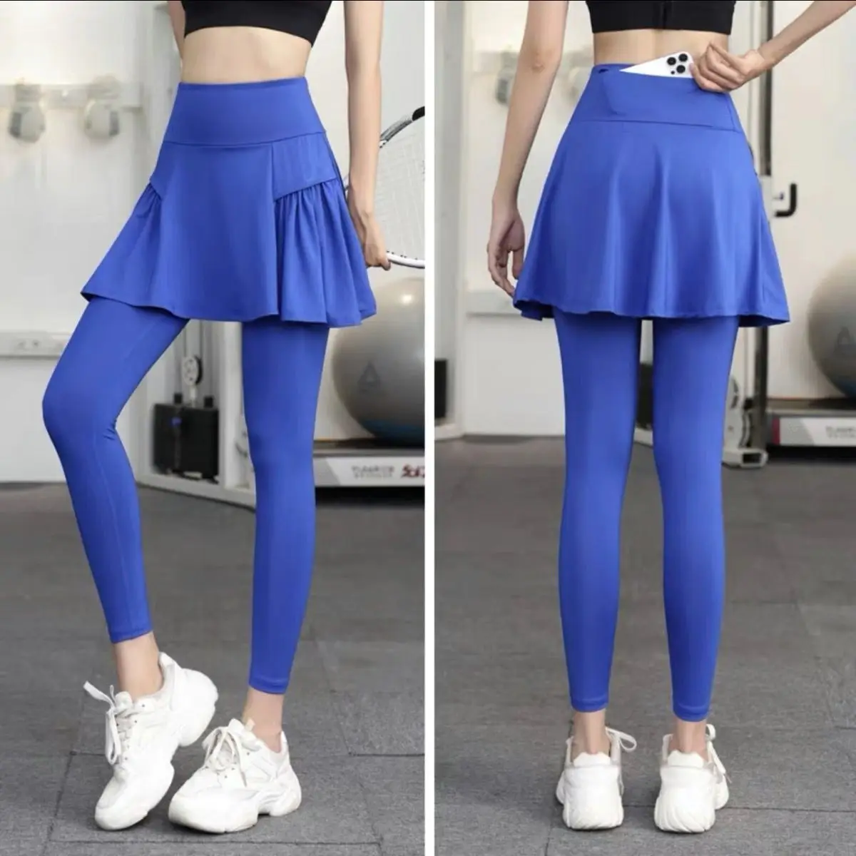 Women Yoga Tenis Skirts Fashion High Waist Fake Two Pieces Sports Leggings Fitness Quick-Dry Skirt Athletic Running Legging M99