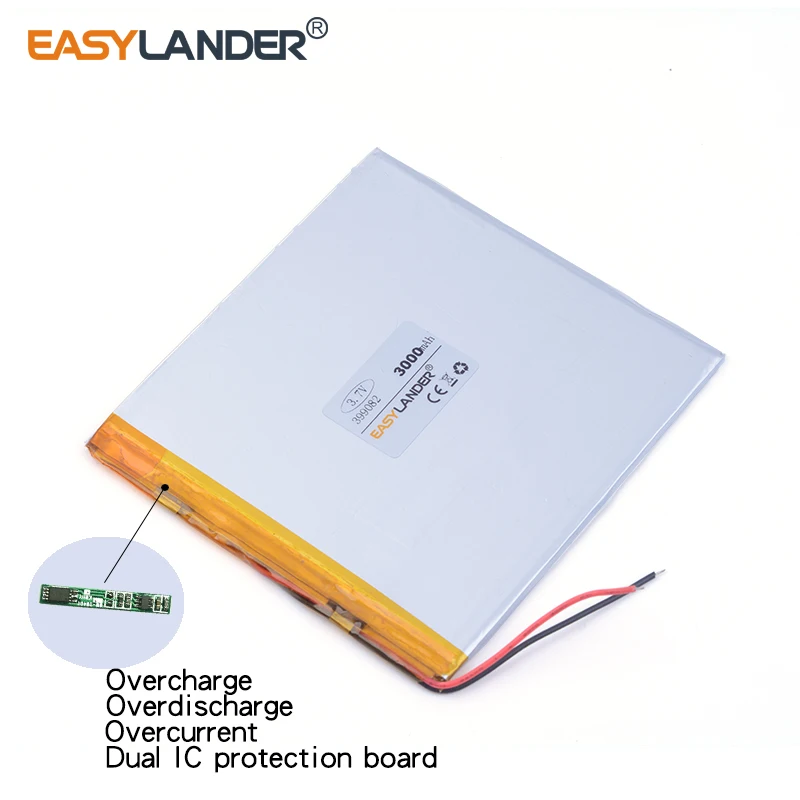 399082   Batteria ai polimeri di litio ricaricabile agli ioni di litio da 3,7 V 3000 mAh per GPS PAD FAI DA TE PSP Mobile Pocket PC E-book Videogioco