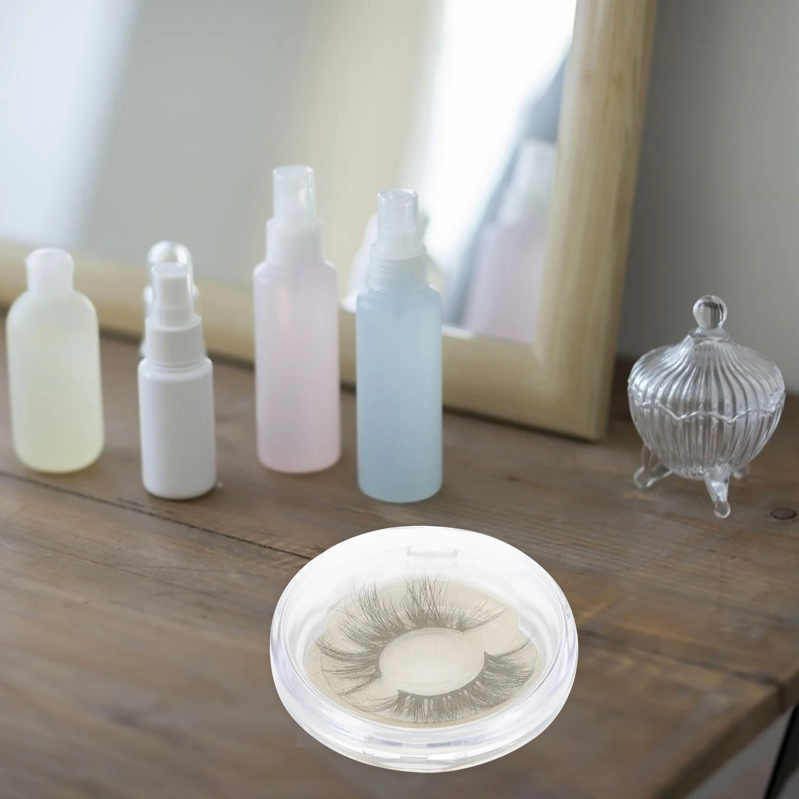 

Eyelash Storage Box Plastic ganizer Case for False Eyelashes Round Container Eyelash Holder Travel Beauty Salon Gift