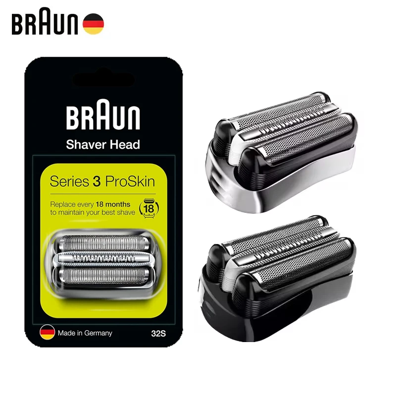 Braun 32B 32S Shaver Head Series 3 Foil Cutter Cassette Replacement Blade for Electric Razor 3000s 3010s 3040s 3050cc 3070cc