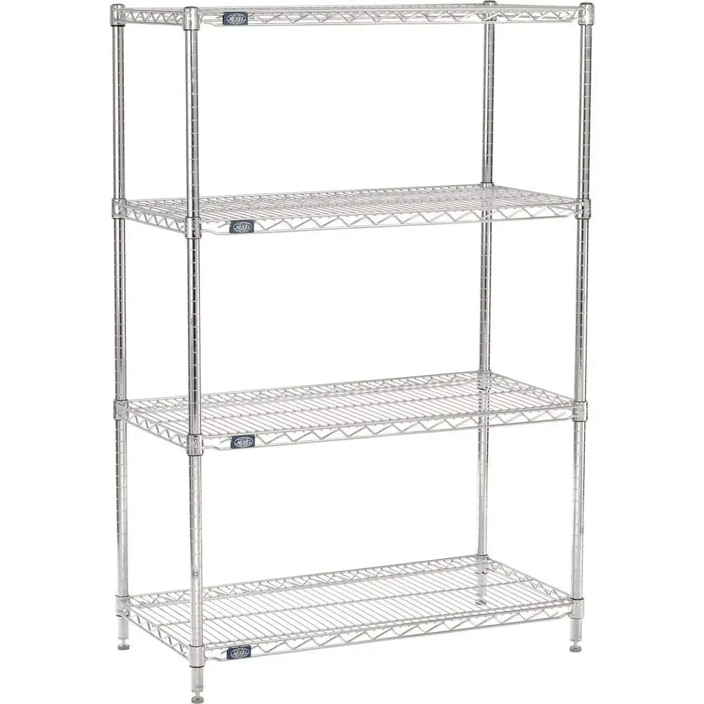

18 x 36 x 63 4-Tier Adjustable Commercial Wire Shelving Unit with Leveling Feet, Chrome Finish