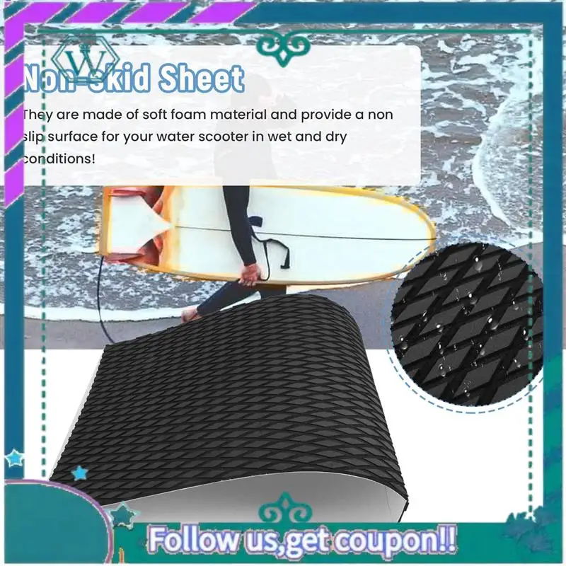 

AA92-Водный скутер, нескользящий морской пол, лист синтетической пены Eva, 37X92 см, черный коврик для доски для серфинга, водные лыжи, скольжения