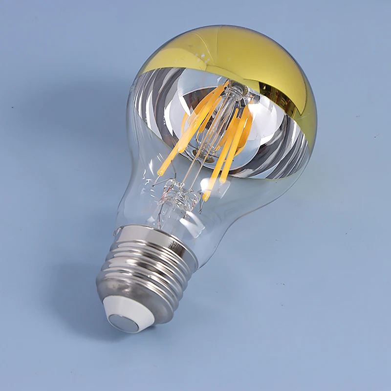 

Led Filament Lights E27 4W 220V A19 Bubble Ball Bulb Sgolden Top Mirror Shadowless Lamp Warm White Light Bulb