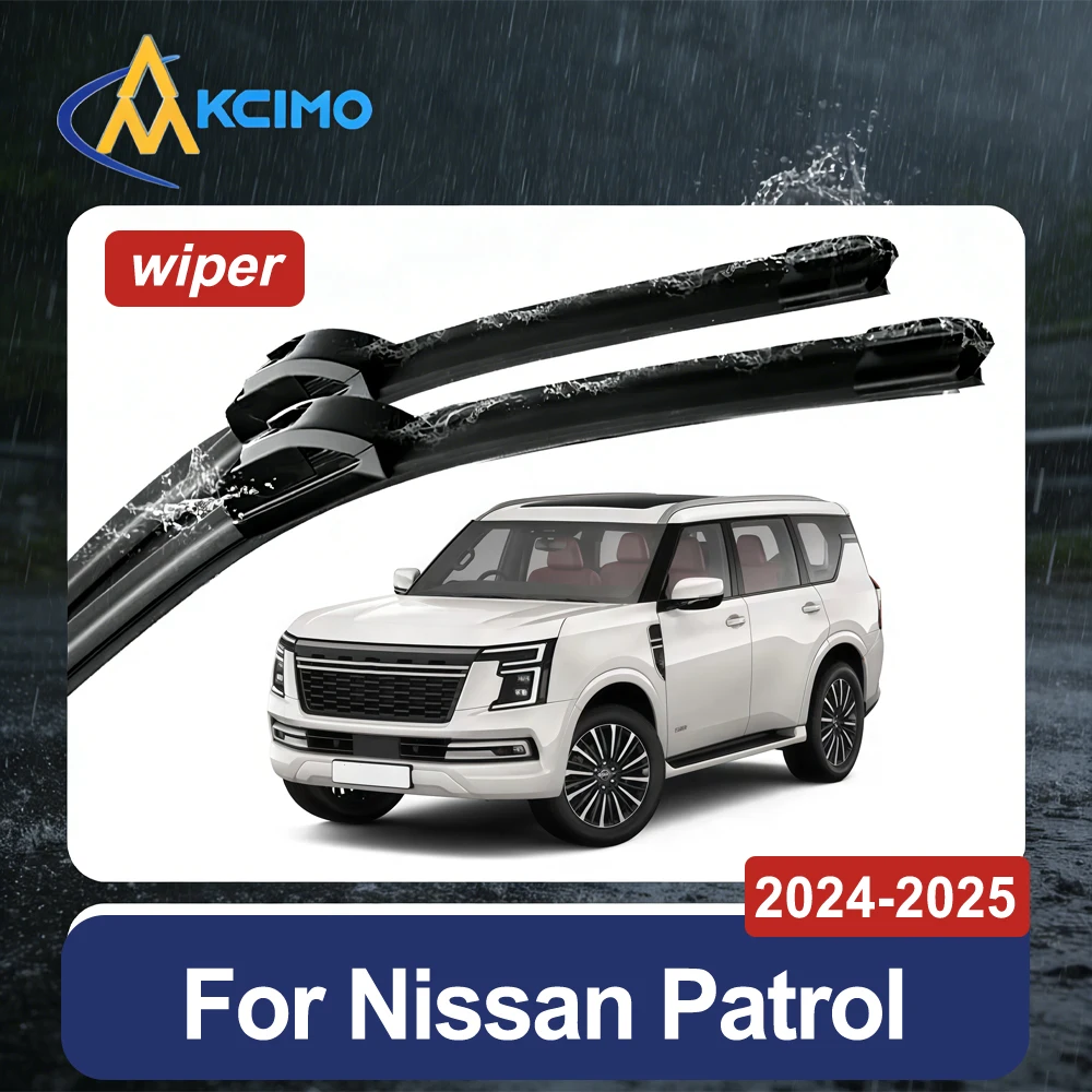 Premium Rubber Front Wiper Blades for Nissan Patrol Y63 2024-2025 All-Season Streak-Free Performance Exact Fit 1 Pair