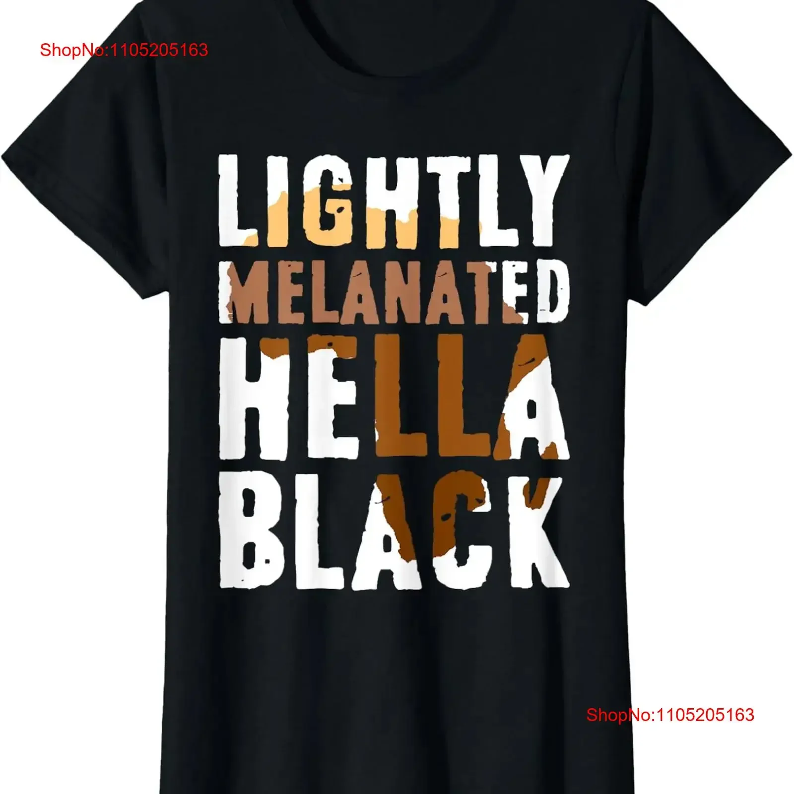 Lightly Melanated Hella Black Melanin History Month Ladies' Crewneck T Shirt vintage Washed graphic Soft Versatile
