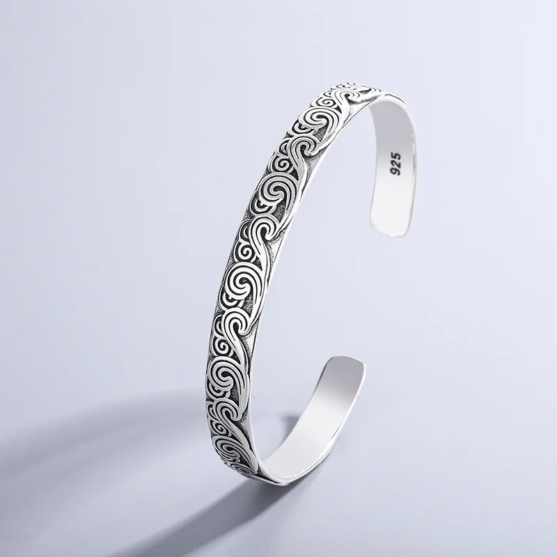 925 Sterling Silver Bracelets for Women Men String Accessories Trend Vintage Dots Pendant Party Jewelry Gift