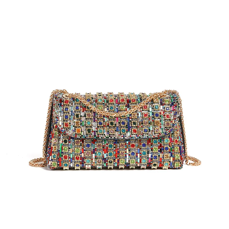 

​2025 Women's Sparkling Rhinestone Evening Bag Glitter Clutch Purse Adjustable Chain Crossbody Shoulder Bag Boho Chic Party