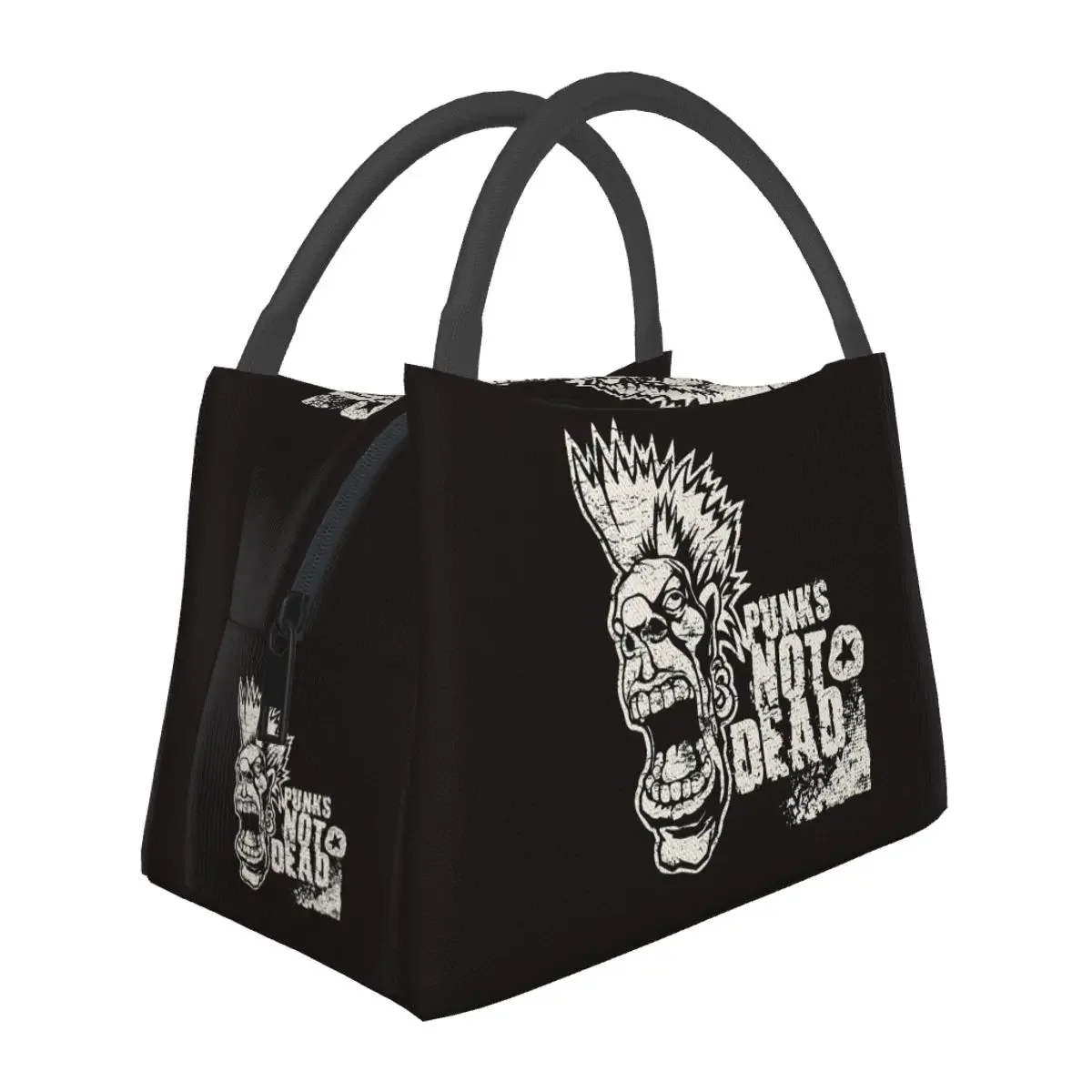 Punks Not Dead Lunch Bags Insulated Bento Box Portable Lunch Tote Picnic Bags Cooler Thermal Bag for Woman Kids Work