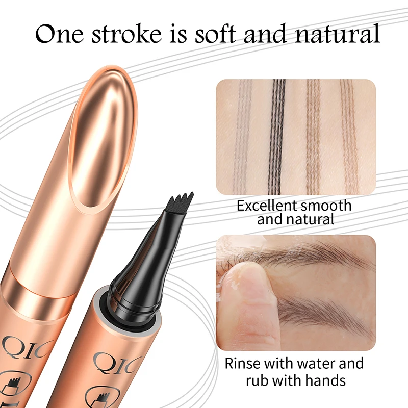 Eyebrow Pencil Liquid Waterproof Eyebrow Pencil Smudge-proof Brow Pencil With 4 Tip Microblade Eyebrow Pen Long-lasting Natural