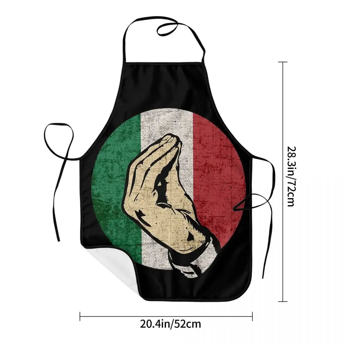 Italian Hand Gesture Sing Language Aprons Chef Cooking Baking Tablier Waterproof Bib Kitchen Cleaning Pinafore for Women Men