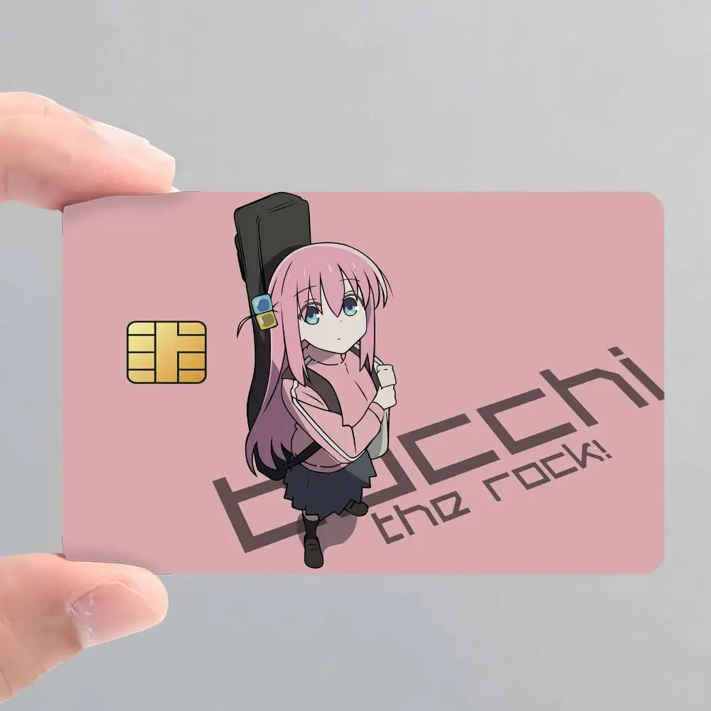 Anime Bocchi the Rock Card Stickers for Bank Access Protective Waterproof Film Cover Sticker Surprise Gift