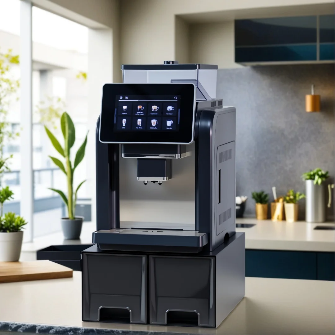 Commercial Kaffeemaschine Cappuccino Maker Large Display Screen Automatic Smart Espresso Coffee Machine with Grinder