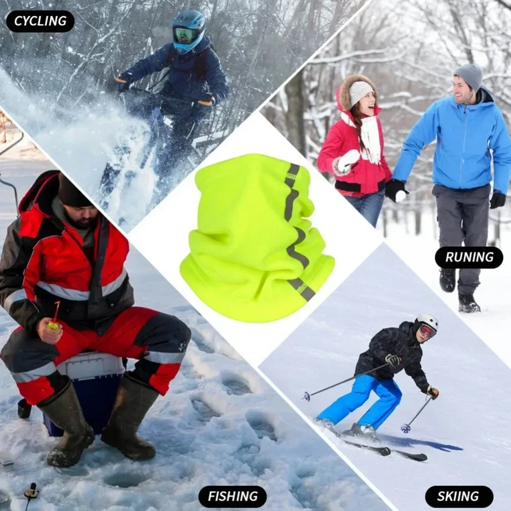 Outdoor Winter Warm Fleece Neck Scarves Reflective Skiing Neck Cover Mask Motorcycle Half Face Mask Scarf Riding Biker Windproof