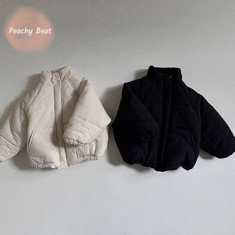 Fashion Baby Girl Boy Cotton Padded Jacket Infant Toddler Child Warm Coat Spring Autumn Winter Solid Outwear Baby Clothes 1-7Y