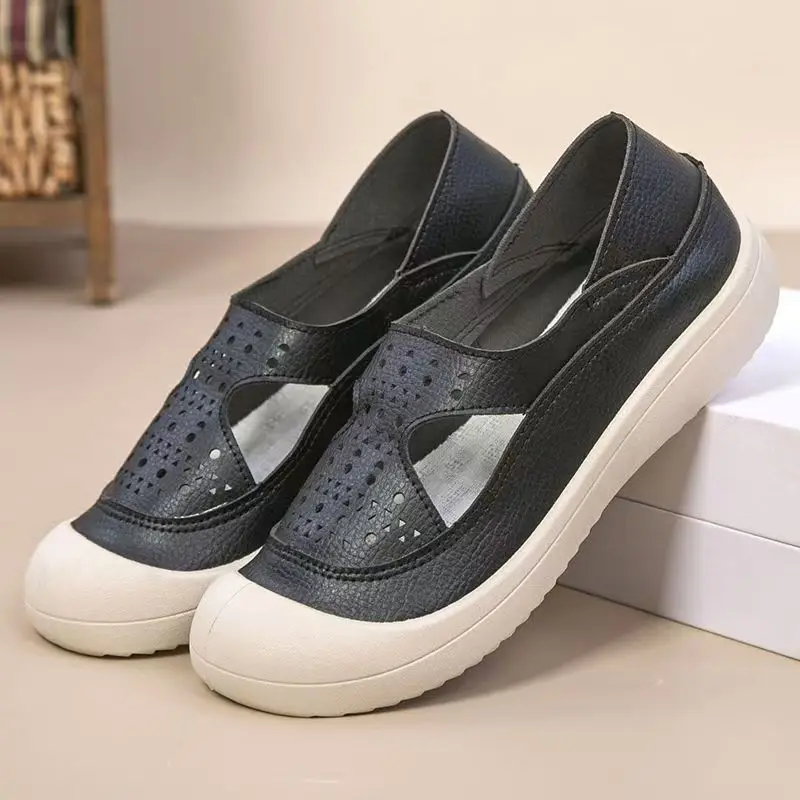 

Женская обувь Baotou на весну и лето, обувь на плоской подошве с мягкой подошвой, нескользящая дышащая легкая спортивная обувь без шнуровки, сандалии