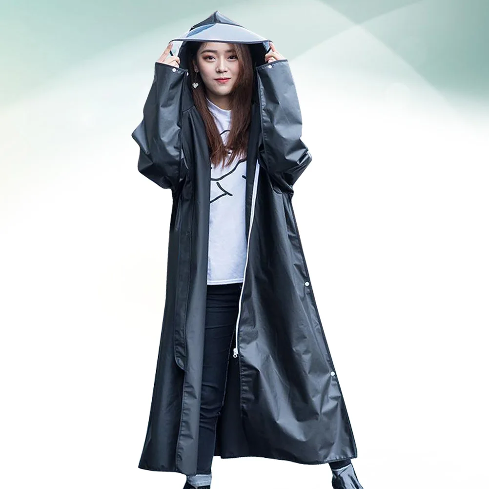 

Adult Raincoat Poncho Lightweight Portable Reusable Hooded Waterproof Elastic Cuff Compact Fold Travel Outdoor Activities One