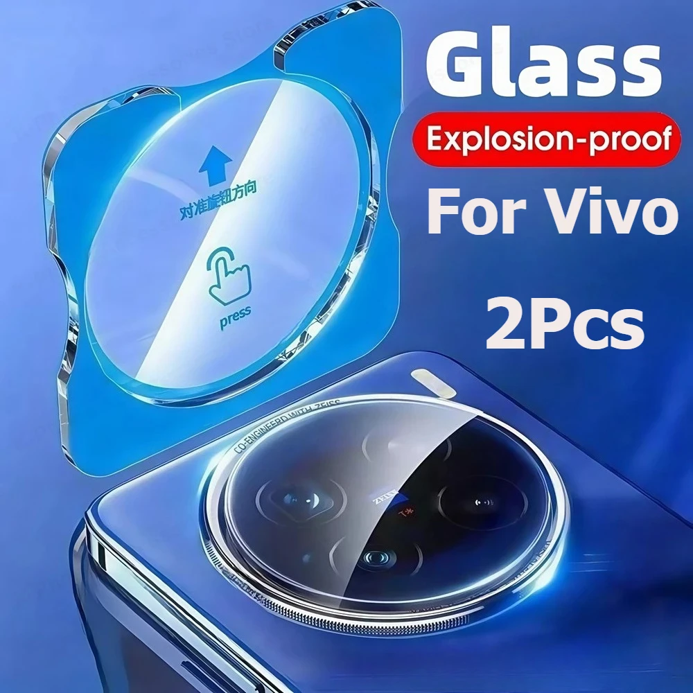 Protecteur de camra en verre tremp, 2 pices, pour Vivo X200 Ultra X200S X100 X100S Pro XFold 3 Pro 4 5 S30 Pro Mini, couvercle d'anneau d'objectif arrire