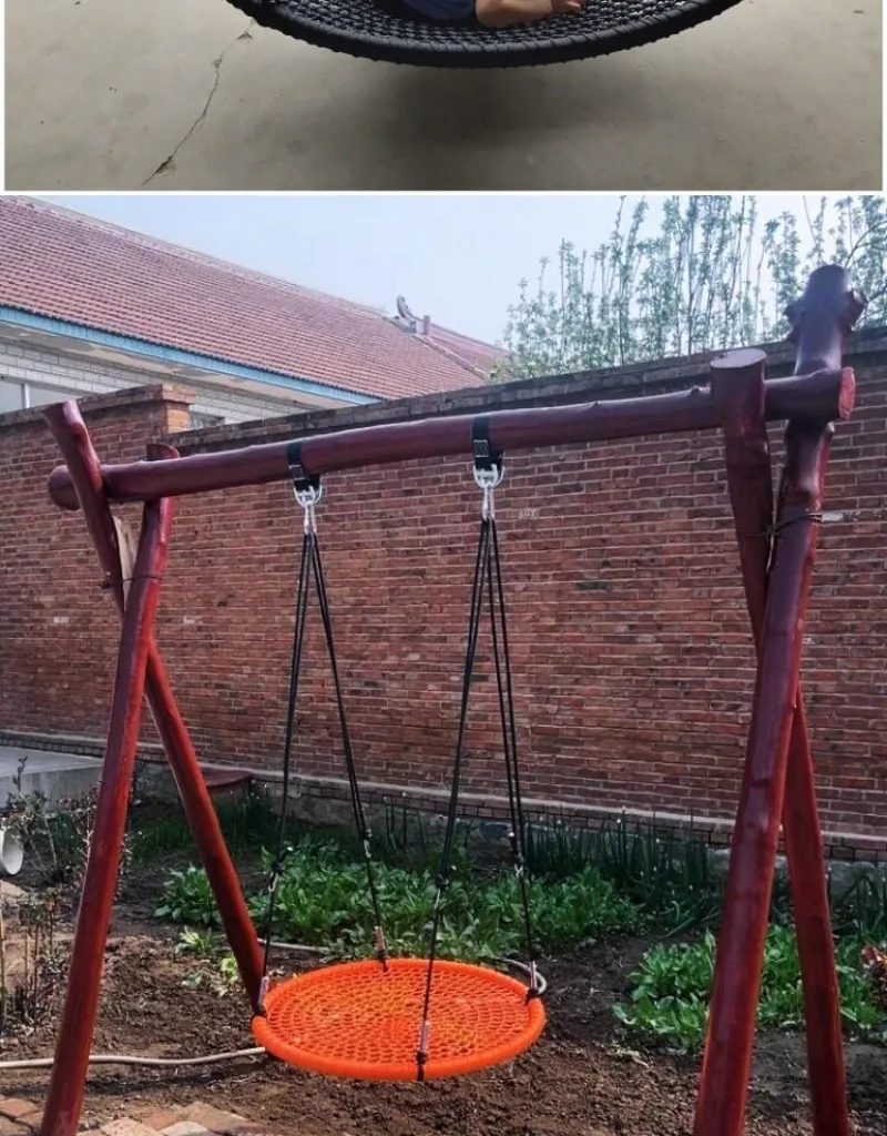 Kids Large Bird‑Nest Disc Swing, Outdoor Courtyard Playground Round Hanging Swing