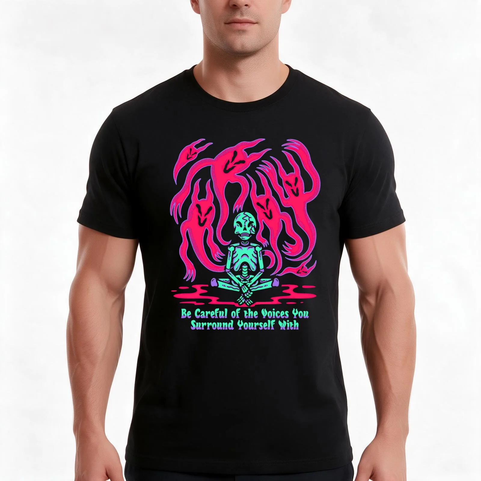 Be careful of the voices you surround yourself with T-Shirt Summer Casual Cotton Tee Oversized Streetwear Tops 100% Cotton