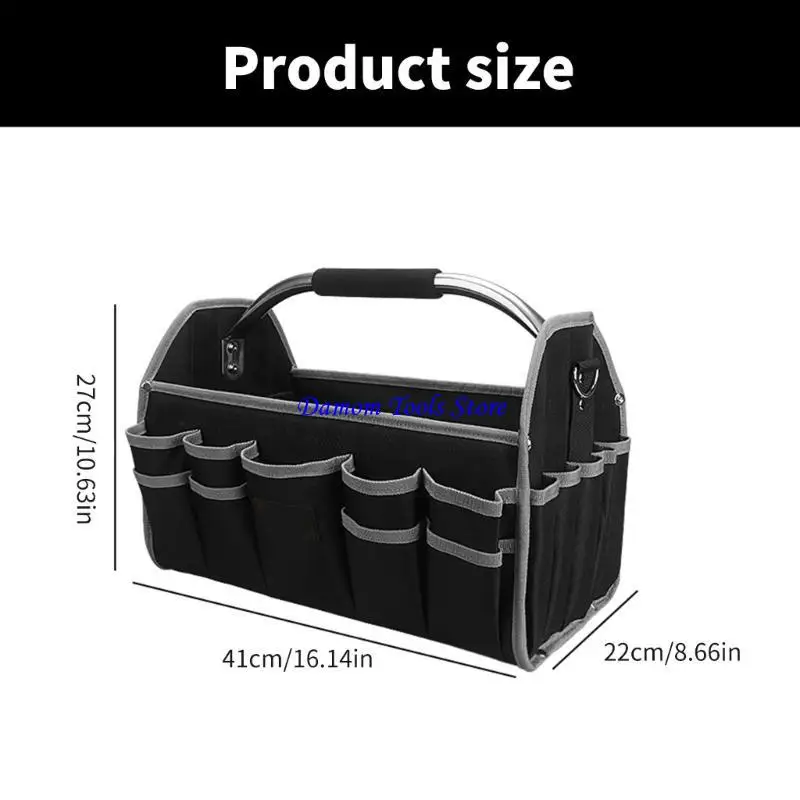 57BE 16inch Tool Bag Heavy Duty Tool Bag with Adjustable Shoulder Strap Wide Mouth