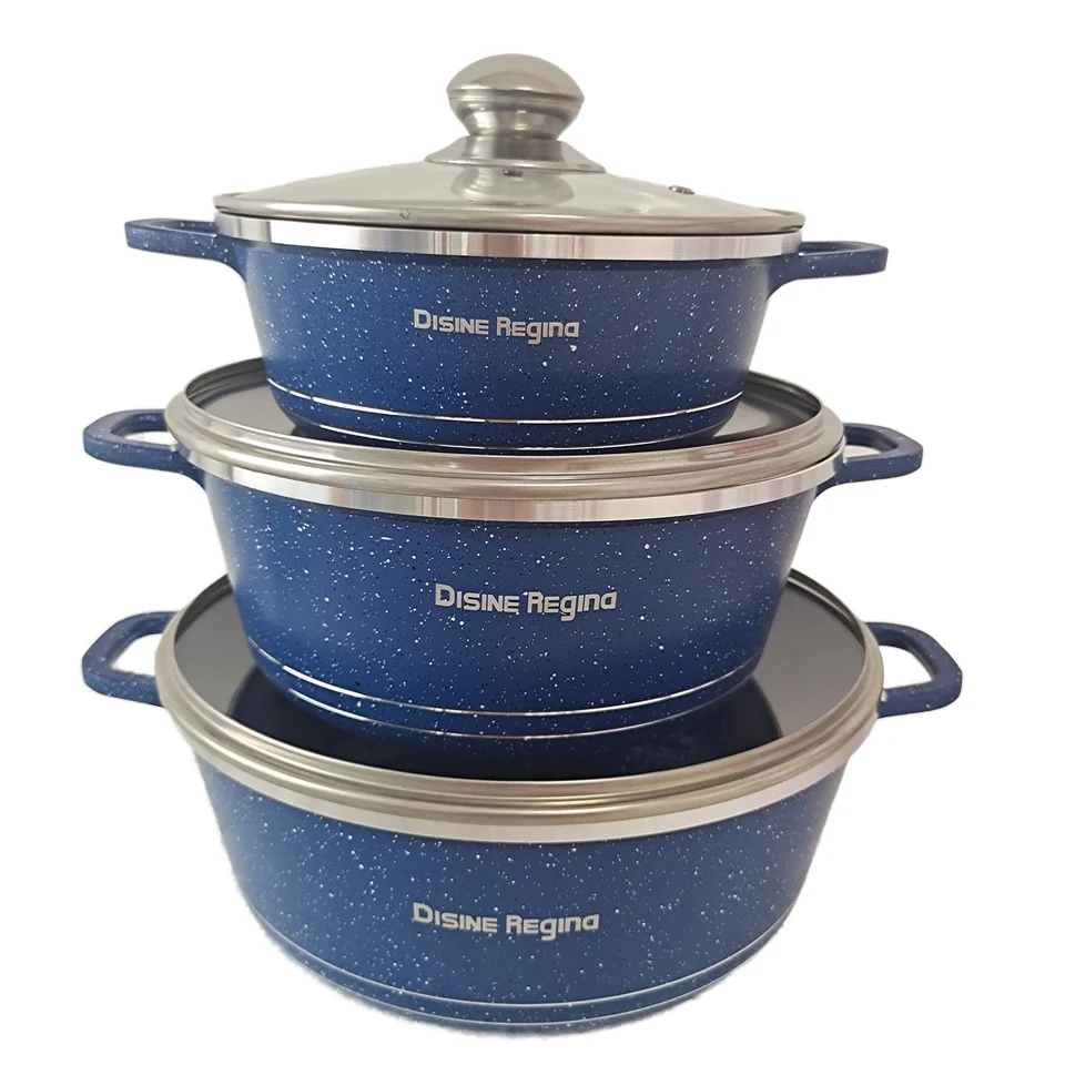Master Star Luxury Cookware Set 6Pcs Deep Fryer Die-Casting Non-Stick Casserole Cast Aluminum Gas Cooker Home Use