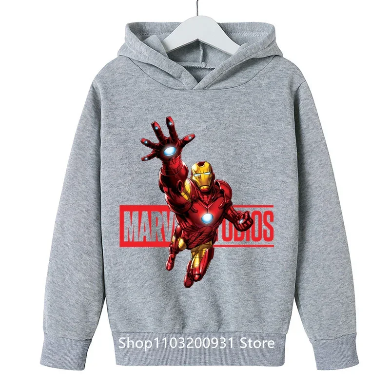 Spring/Summer 2024 Fashion Kids Superhero Iron Man Hoodie Boys Girls Kids Hoodie Hoodie Kids Top Ages 4-14