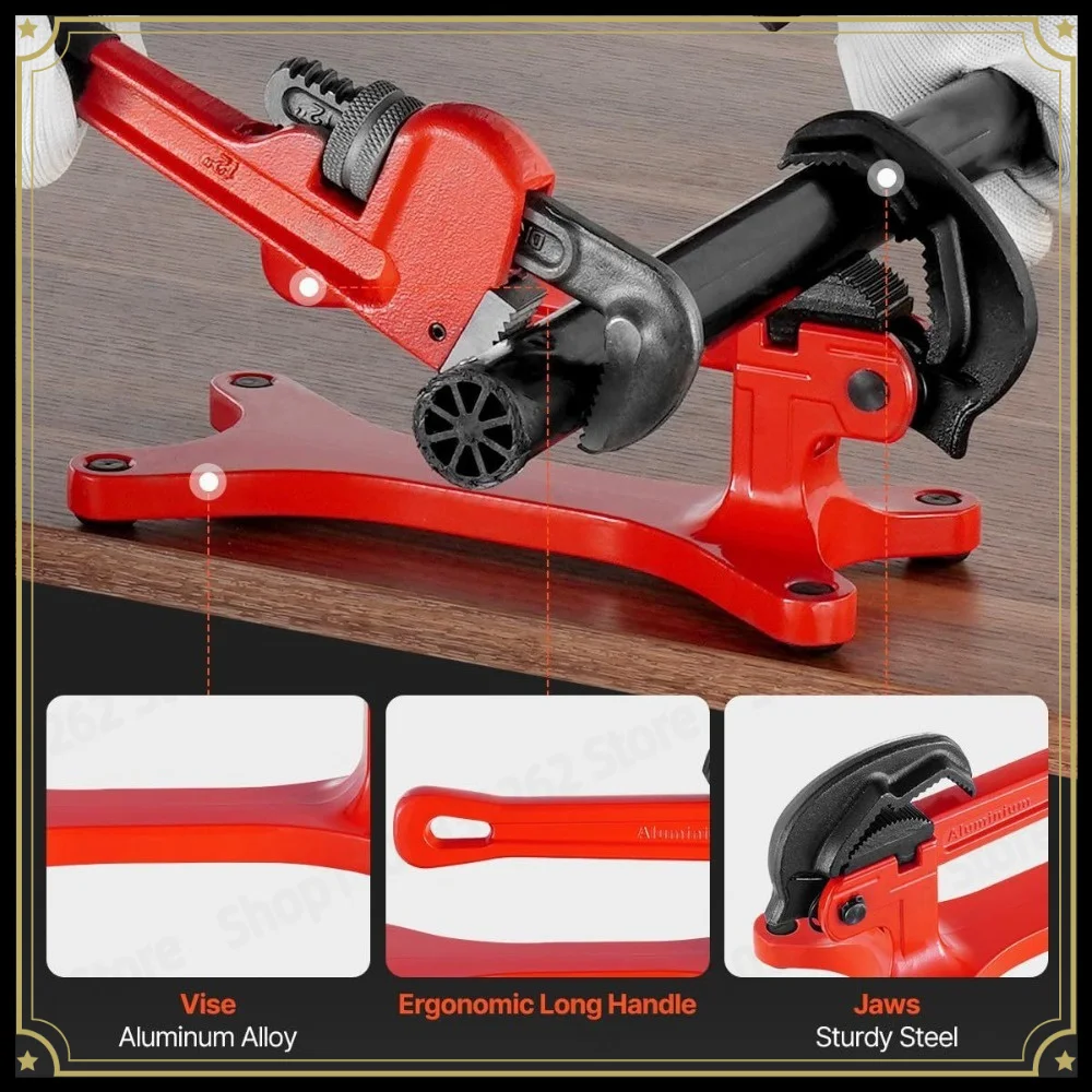 Heavy Duty Roller Pipe Stand, Adjustable Pipe Vise Tripod Stand for Gantry, Pipeline Support Clamp Tool for Workshop