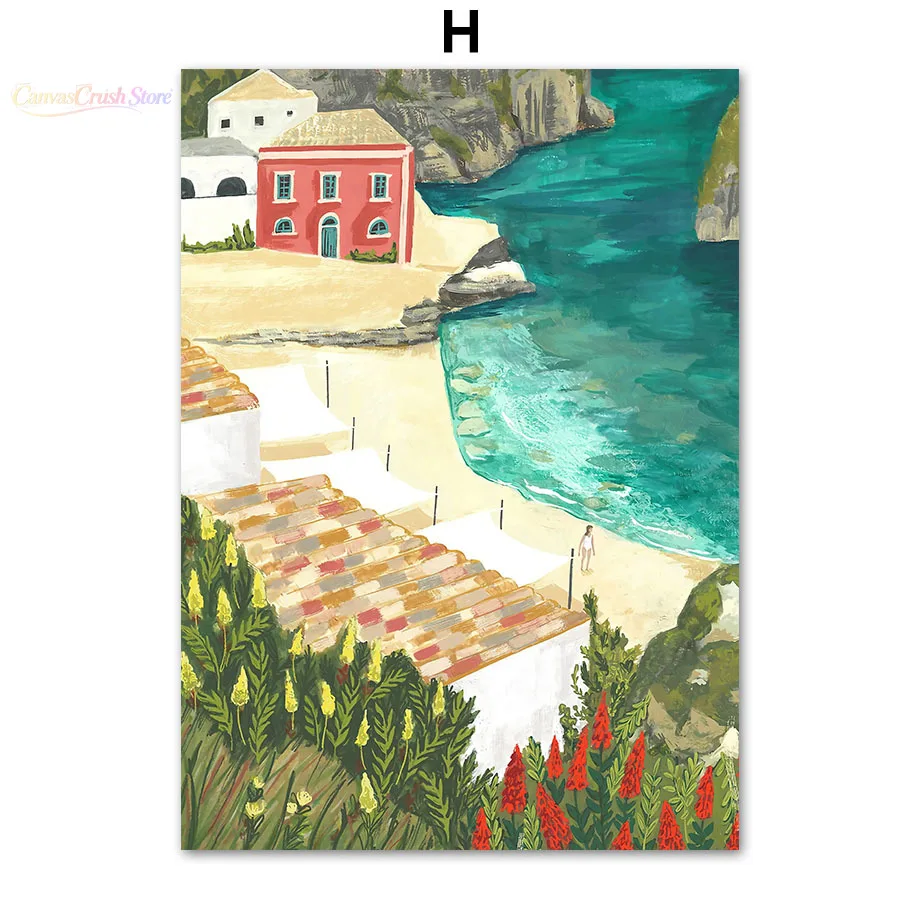 Venice Sea Beachi Girl Flower Illustration Abstract Gallery Poster And Prints Wall Art Canvas Painting Picture Living Room 2026