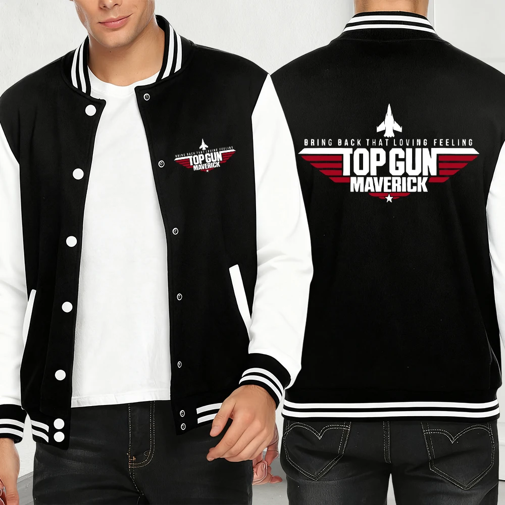 Top Gun Maverick Print Men Baseball Jersey Comfortable Loose Y2K Menswear Fashion Sportswears Hip Hop Autumn Casual Streetwear