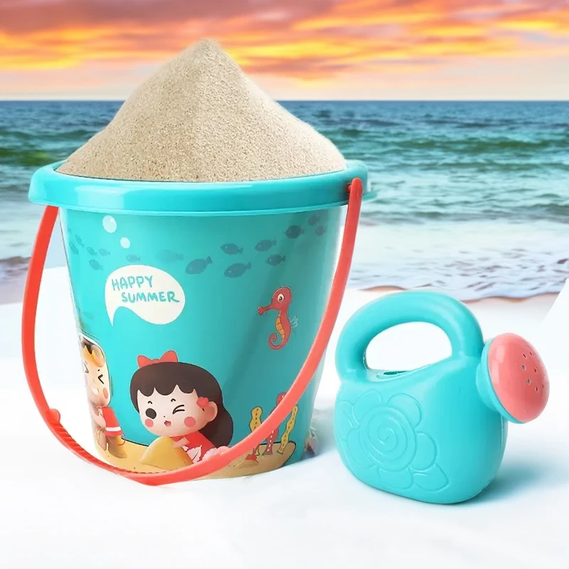 Jouets de plage pour enfants, jeux de plein air d'été, jeu de sable, seau en plastique, bouteille d'arrosage, pelles, jeu d'eau de plage, jouets