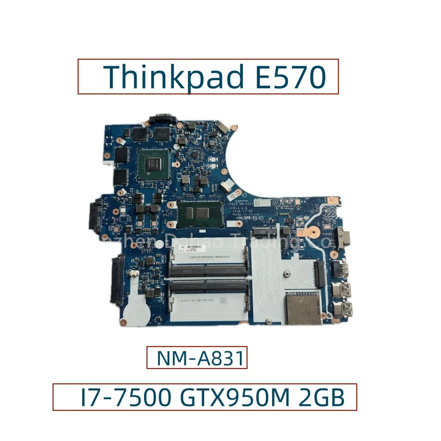 Imagem -02 - Placa-mãe para Lenovo Thinkpad E570 com Núcleo I37100u I5-7200u I7-7500u Nm-a831 Fru: 01ep391 01yr709