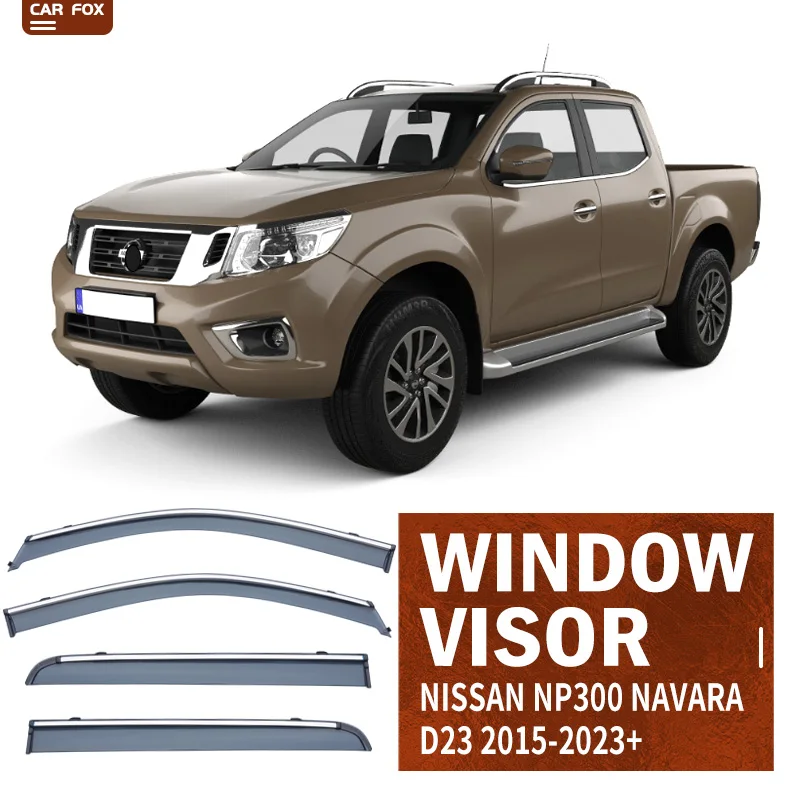 

Защитный козырек для NISSAN NP300 Navara 1998-2023 +, пластиковый козырек для вентиляции, защита от солнца и дождя для NISSAN NP300 Navara