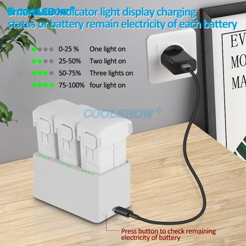 بطارية طائرة بدون طيار جديدة لـ DJI Mini 3 Pro Plus وشاحن محور شحن ثنائي الاتجاه لملحقات بطاريات Mini 3 Pro 3850mah