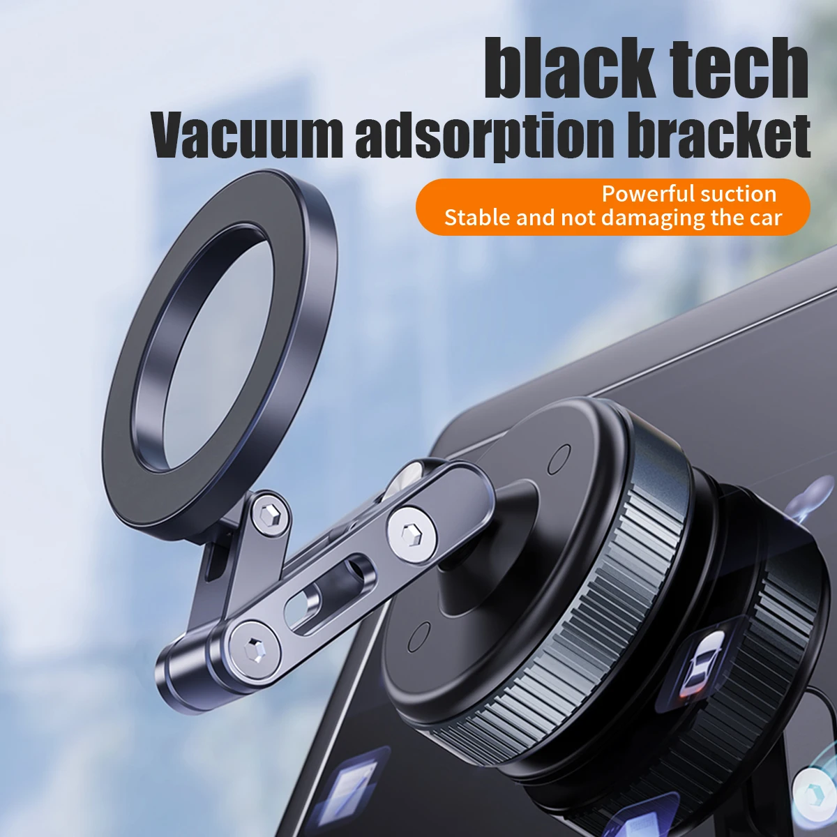 Upgraded 360°Vacuum Magnetic Phone Holder Magnetic Car Phone Mount Hands-Free Suction Cup Phone Holder For Car Gym Driving