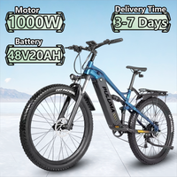 Electric Bicycle PULUMA PH001 1000W 48V 20AH Panasonic Battery Adult Riding Electric Bike Hydraulic Brake Mountain Snow E-bike